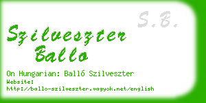 szilveszter ballo business card