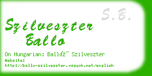 szilveszter ballo business card